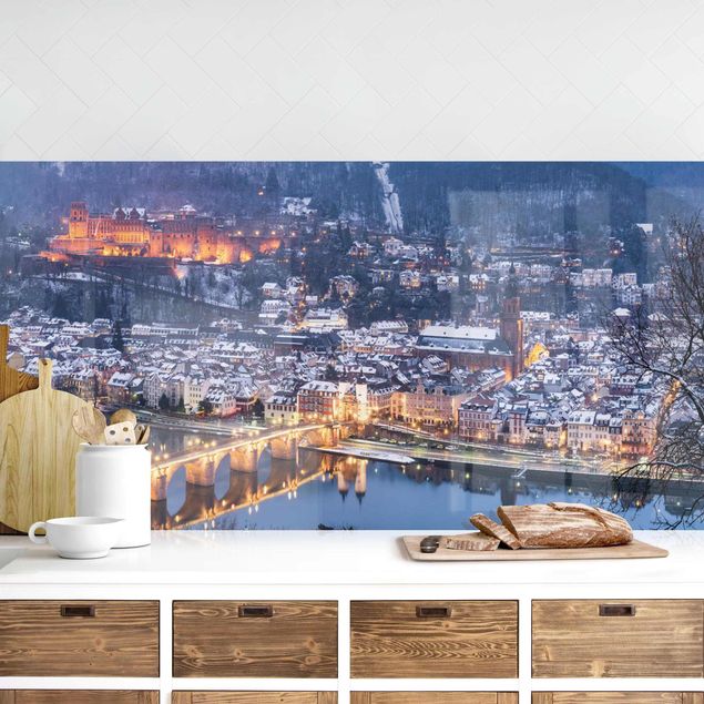 Achterwand voor keuken steden en skylines Heidelberg In The Winter