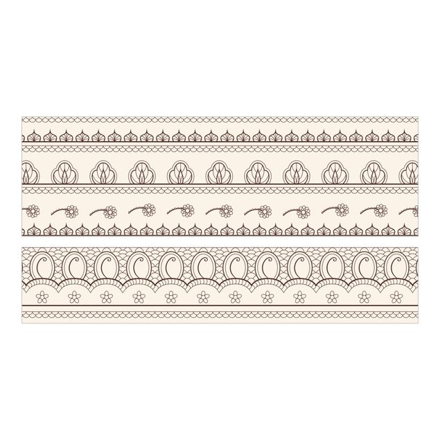 Meubelfolie IKEA Malm Bed Indian repeat pattern