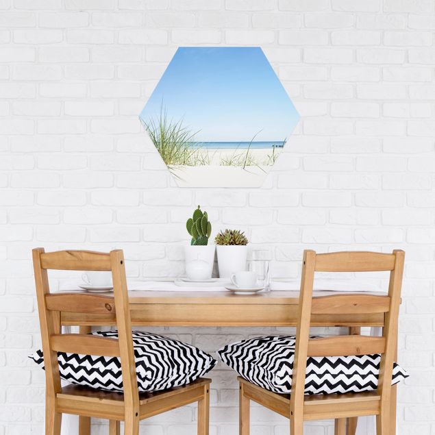 Hexagons Aluminium Dibond schilderijen Baltic Sea Coast