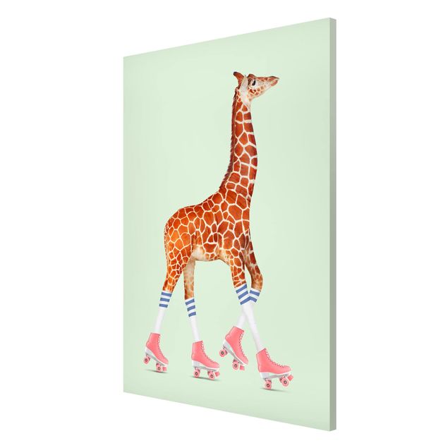 Magneetborden Giraffe With Roller Skates