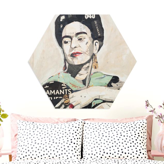 Hexagons Forex schilderijen Frida Kahlo - Collage No.4
