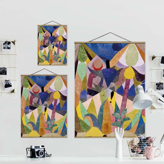 Stoffen schilderij met posterlijst Paul Klee - Mild tropical Landscape