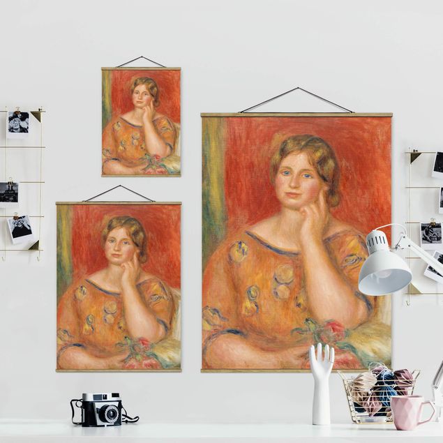Stoffen schilderij met posterlijst Auguste Renoir - Mrs. Osthaus
