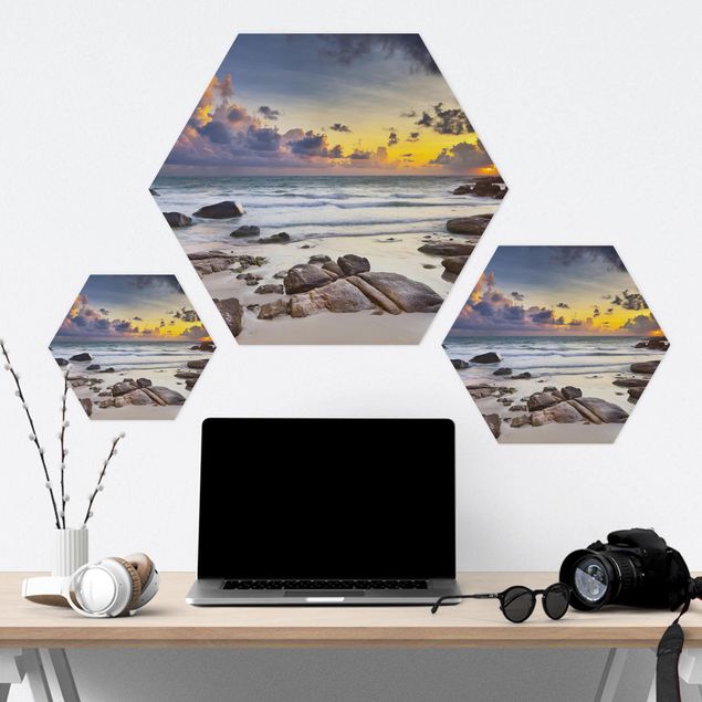 Hexagons Forex schilderijen Sunrise Beach In Thailand