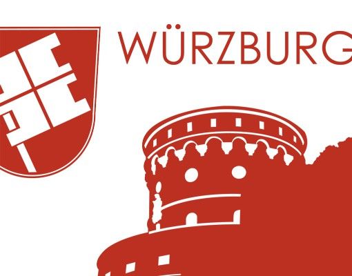 Muurstickers steden en skylines No.AC12 Skyline Würzburg