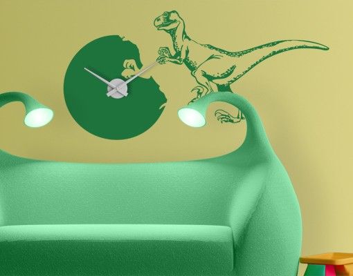 Muurstickers dieren Clock No.AC18 Dinosaur