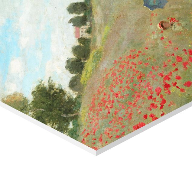 Hexagons Forex schilderijen Claude Monet - Poppy Field Near Argenteuil