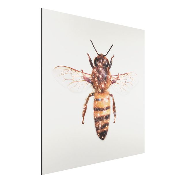 Aluminium Dibond schilderijen Bee With Glitter