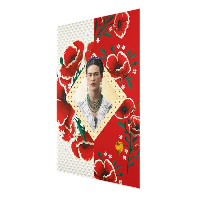 Glasschilderijen Frida Kahlo - Poppies