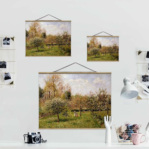 Stoffen schilderij met posterlijst Camille Pissarro - Spring In Eragny