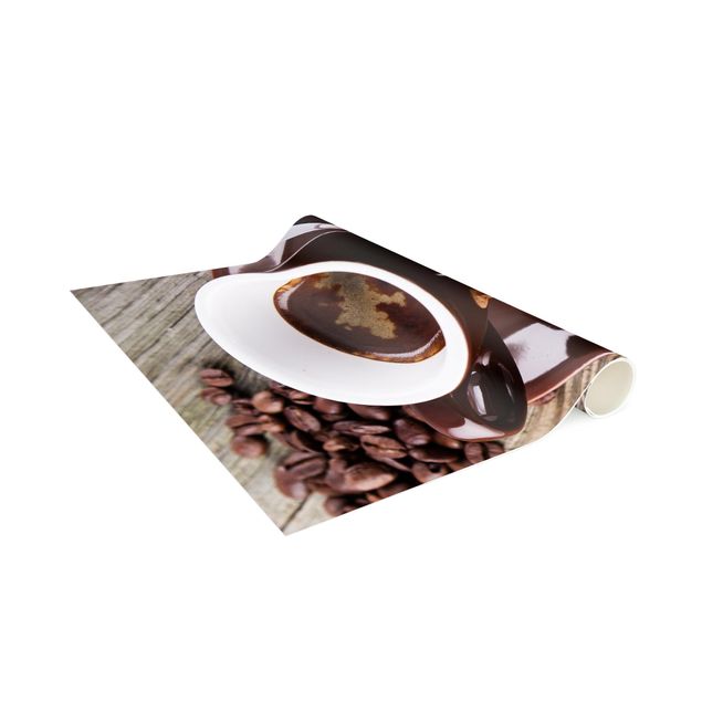 bruin tapijt Coffee Mugs With Coffee Beans