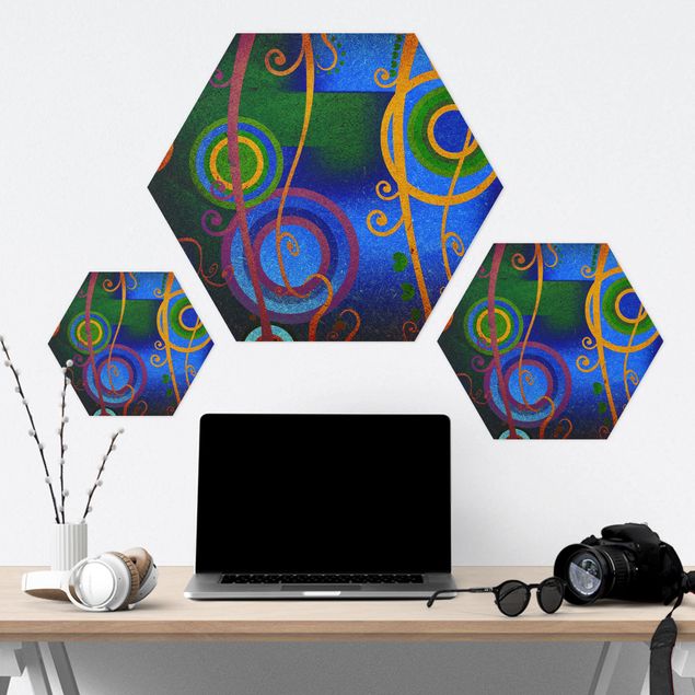 Hexagons Forex schilderijen Expression