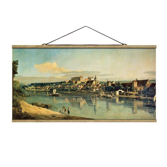 Stoffen schilderij met posterlijst Bernardo Bellotto - View Of Pirna