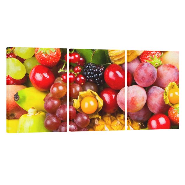 Canvas schilderijen - 3-delig Colourful Exotic Fruits