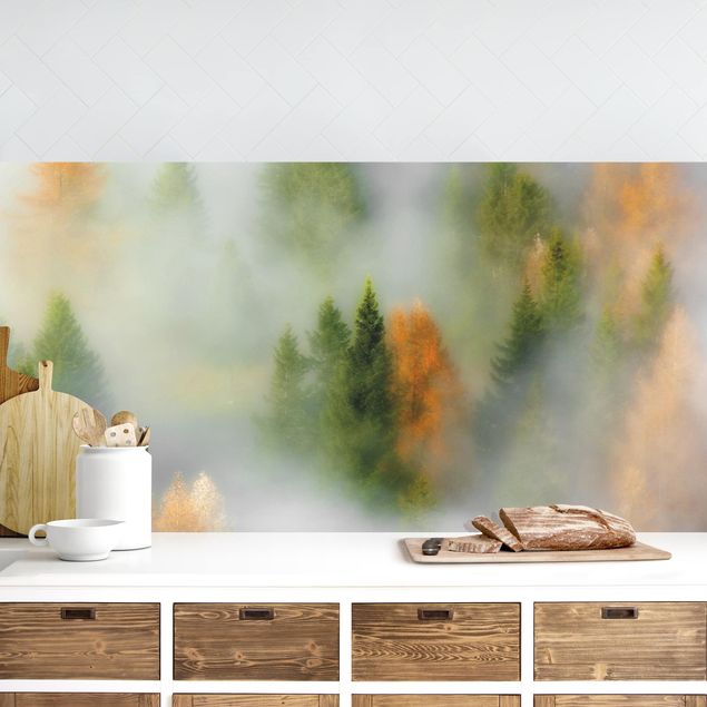 Achterwand voor keuken landschap Cloud Forest In Autumn