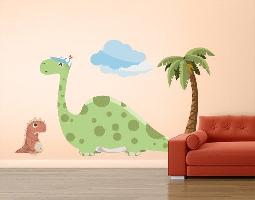 Muurstickers dieren No.MW90 Dino Gang Tiny And Bronto