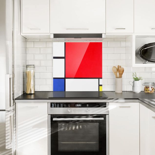 Spatscherm keuken Piet Mondrian - Composition Red Blue Yellow