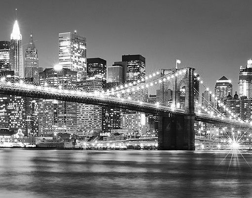 Tegelstickers Nighttime Manhattan Bridge II
