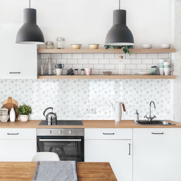 Achterkant keuken Watercolour Dots Grey