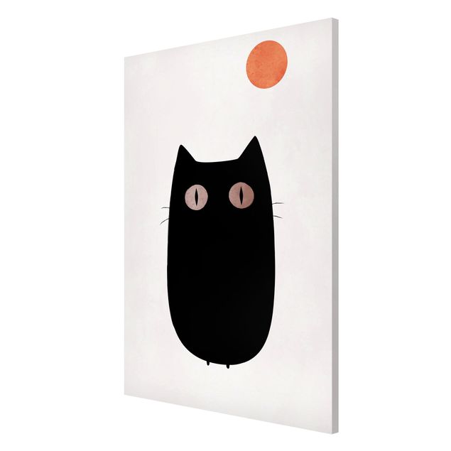 Magneetborden Black Cat Illustration