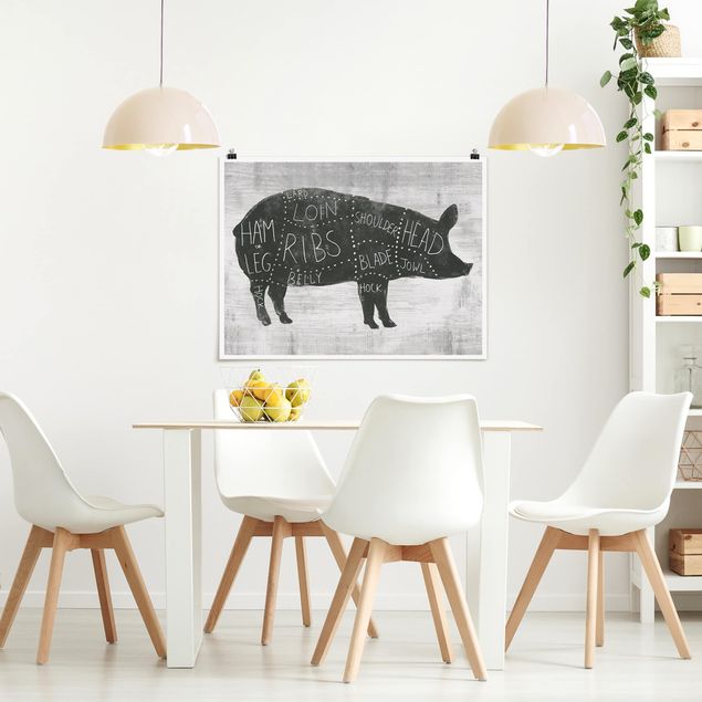 Posters Butcher Board - Pig