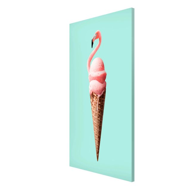 Magneetborden Ice Cream Cone With Flamingo
