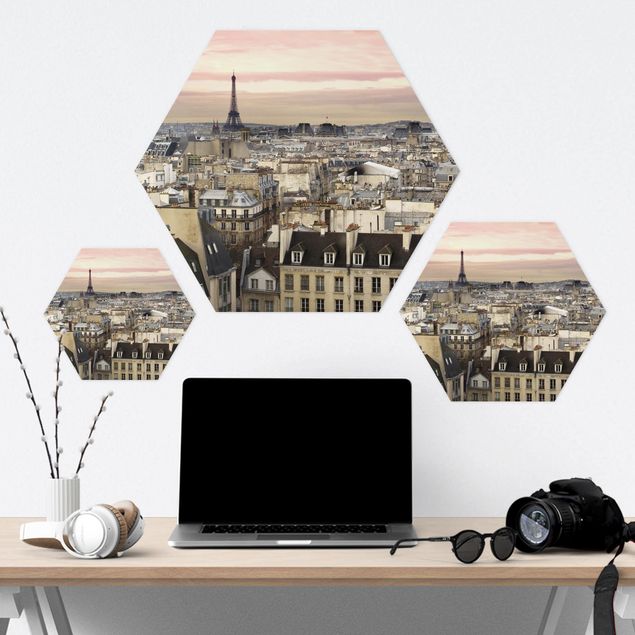 Hexagons Aluminium Dibond schilderijen Paris Up Close