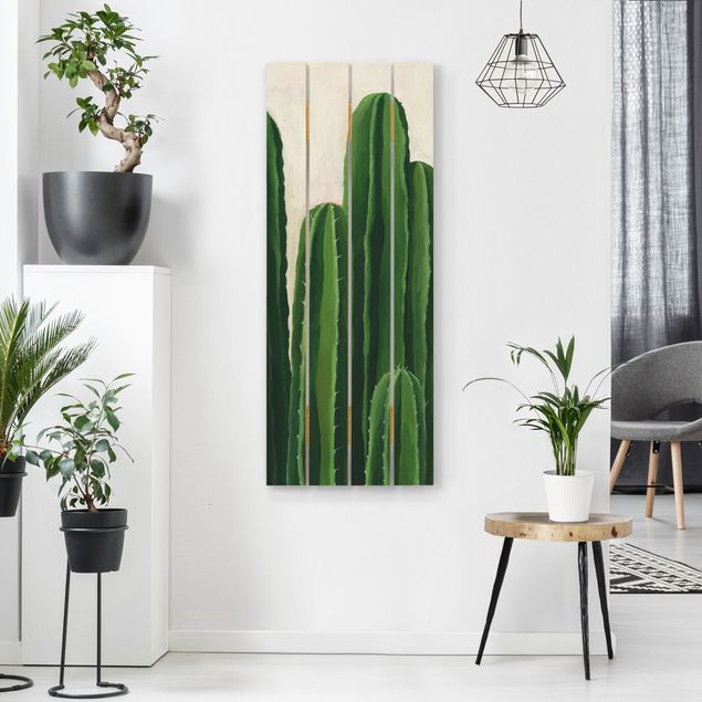 Houten schilderijen op plank Favorite Plants - Cactus