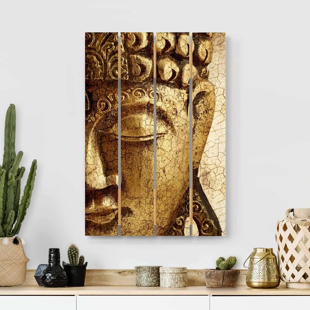 Houten schilderijen op plank Vintage Buddha