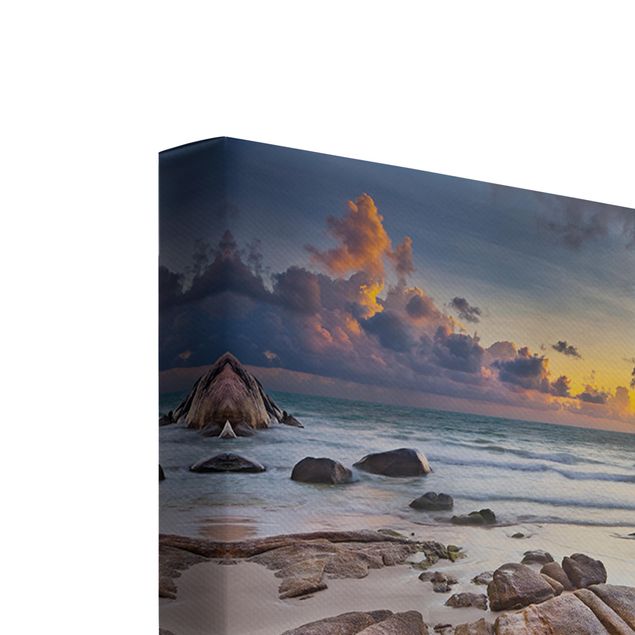 Canvas schilderijen - 3-delig Sunrises On The Beach