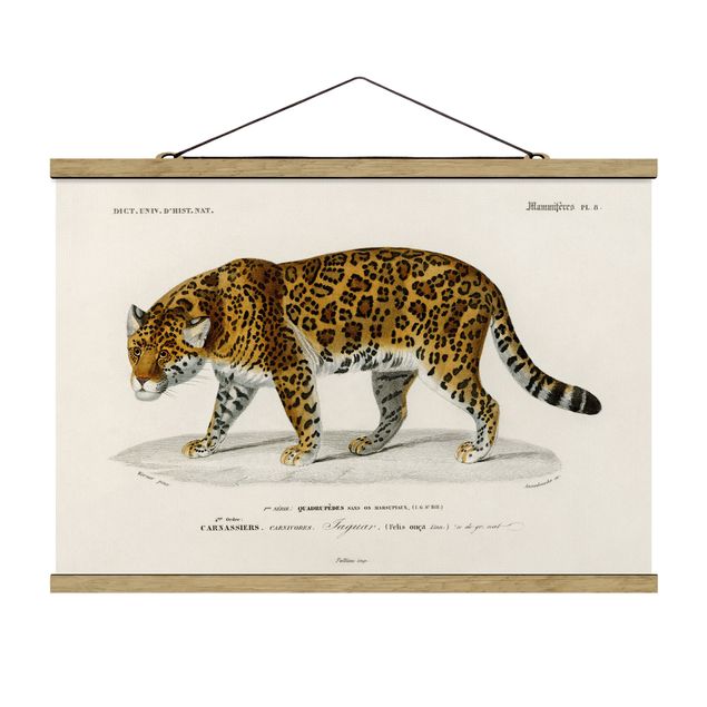 Stoffen schilderij met posterlijst Vintage Board Jaguar