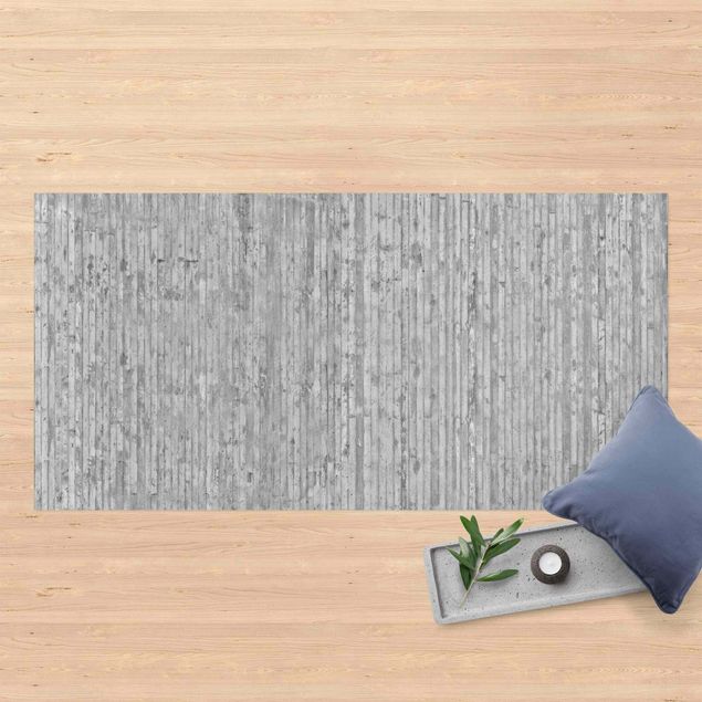 buitenkleed balkon Concrete Look Wallpaper With Stripes