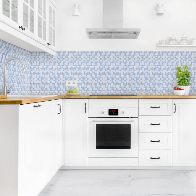 Achterwand voor keuken tegelmotief Mosaic Tiles Light Blue