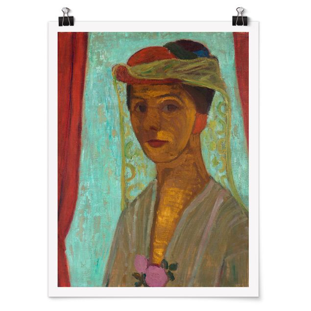 Posters Paula Modersohn-Becker - Self-Portrait with a Hat and Veil
