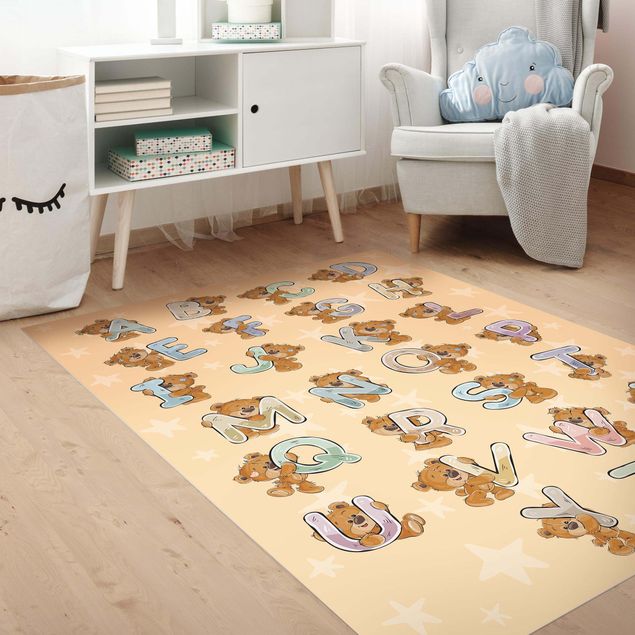 buiten vloerkleed I Am Learning The Alphabet with Teddy From A To Z