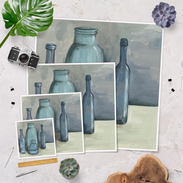 Posters Still Life With Glass Bottles II