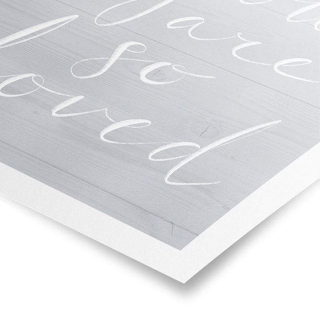 Posters Wooden Wall Gray - Loved