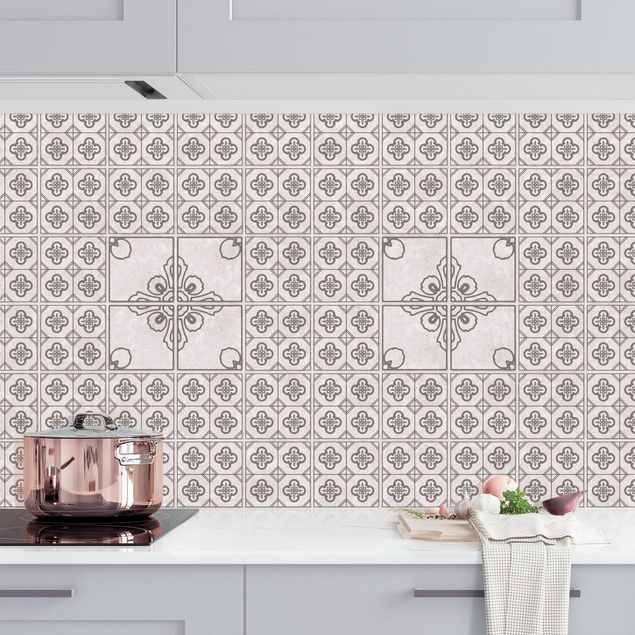 Achterwand voor keuken patroon Porto Grey