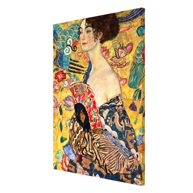 Magneetborden Gustav Klimt - Lady With Fan