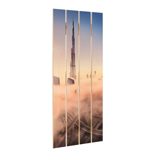 Houten schilderijen op plank Heavenly Dubai Skyline
