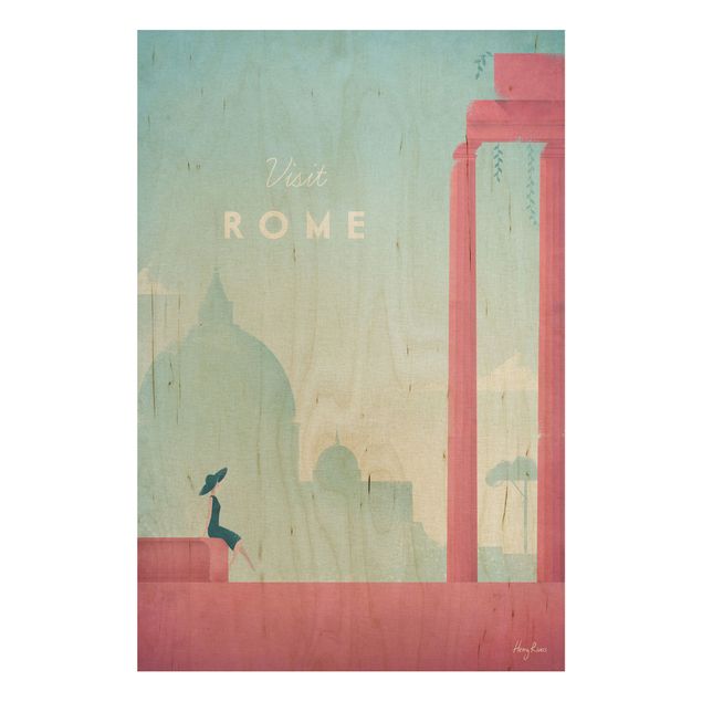 Houten schilderijen Travel Poster - Rome