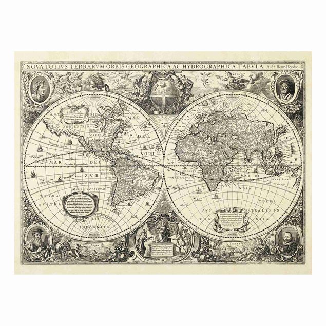 Forex schilderijen Vintage World Map Antique Illustration