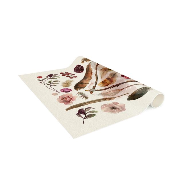 bloemen tapijt Found Objects - Watercolour