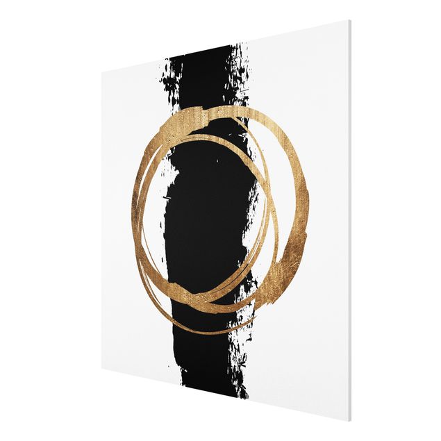 Forex schilderijen Abstract Shapes - Gold And Black