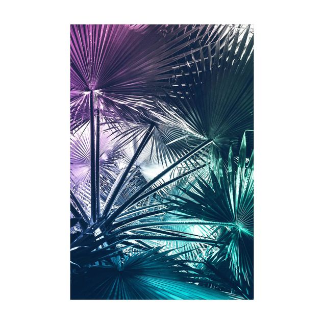 natuur tapijt Tropical Plants Palm Leaf In Turquoise lll
