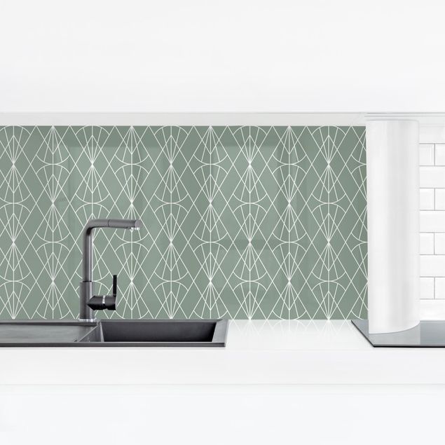 Achterkant keuken Art Deco Diamond Pattern In Front Of Green XXL