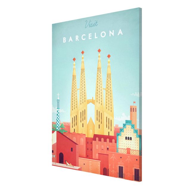 Magneetborden Travel Poster - Barcelona