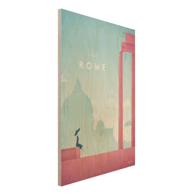Houten schilderijen Travel Poster - Rome