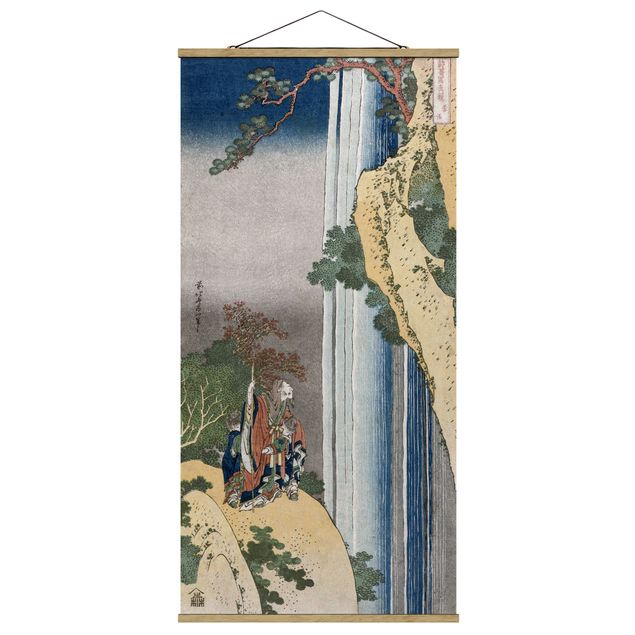 Stoffen schilderij met posterlijst Katsushika Hokusai - The Poet Rihaku
