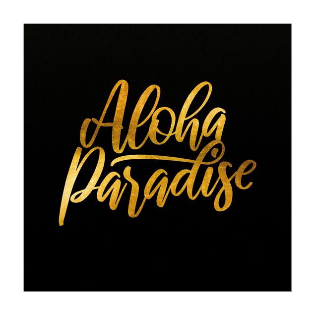 natuurlijk vloerkleed Gold - Aloha Paradise On Black